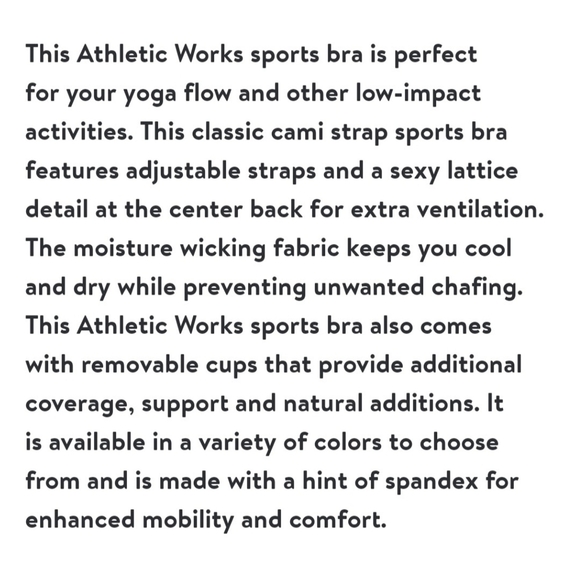 Athletic Works Women's Core Active Lattice-Back Cami Sports Bra Size L Black - Picture 6 of 9